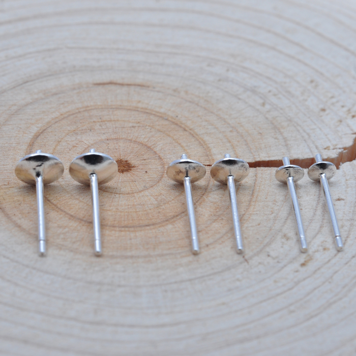 S925 Silver DIY Ornament Material Accessories Silver flat bottom earnilles Ear Needles Underpins