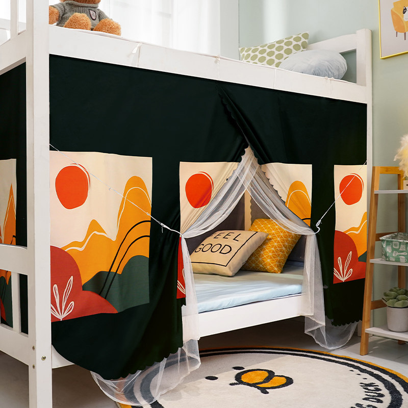 Student Bed Curtain Dorm Bed Nets Integrated upper bunk bed tent Shading Cloth Curtains Lower Bunk Bed College Dorm Room Girl Curtain