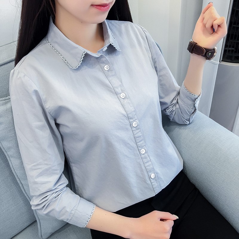 (long sleeve short sleeve optional) white shirt woman long sleeve spring dress new 100 hitch version blouse white undershirt