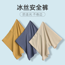 Ice silk safety pants female summer thin anti-walking light uncurled flat corner underpants two-in-one caramels no-scratched bottom shorts