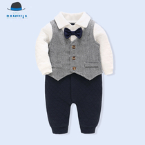 2020 - Fall and Winter New Clothes Cotton Baby Boy Baby Ha - garment gentleman 100 days handsome warm dress