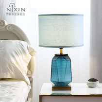 Modern craft Hotel lobby exhibition hall table lamp American living room bedroom bedside glass glass table lamp