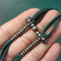 Tibetan handmade heavenly iron support armor vajra bell pestle Buddha beads side hanging rosary beads bracelets cold iron pendant accessories