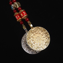 Tibet delicately not falling out of color copper alloy ten phase at ease with 9 Palace gossip caravan Hanging Waist Card This Life Pendant Pendant Pendant