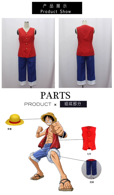 Tùy chỉnh 
            One Piece Luffy hai năm trước trang phục người lớn và trẻ em mã anime Cosplay quần áo nam sẵn sàng/giày tóc giả mua riêng cosplay nico robin sexy