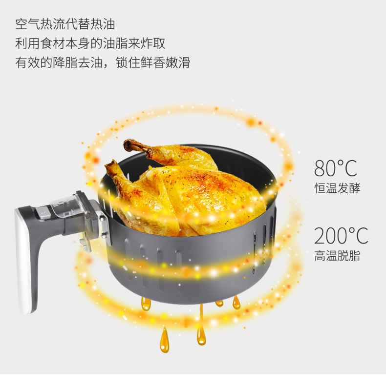 比依 多功能空气炸锅 3.6L大容量 图8