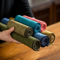 Chinese style minimalist herbal tea Dyed Tea Mat Pure Cotton Cloth Art Tea Mat Tea Cloth Table Flag Dry Foam Mat Tea Tract Accessories