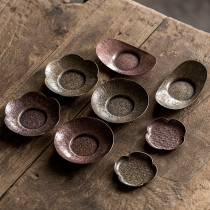 Day-style pure copper retro handmade hammer tattooer cup cushion teacup heat insulation cushion util tea accessories