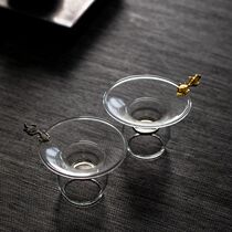 Glass goldfish handle tea leak tea filter high temperature resistant stainless steel leak net kung fu tea set tea ceremony accessories