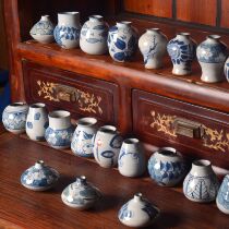 Jingdezhen hand-painted coarse pottery blue and white hydroponic green plant small vase flower homestay features