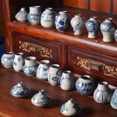 Jingdezhen hand-painted coarse pottery blue and white hydroponic green plant small vase flower homestay features