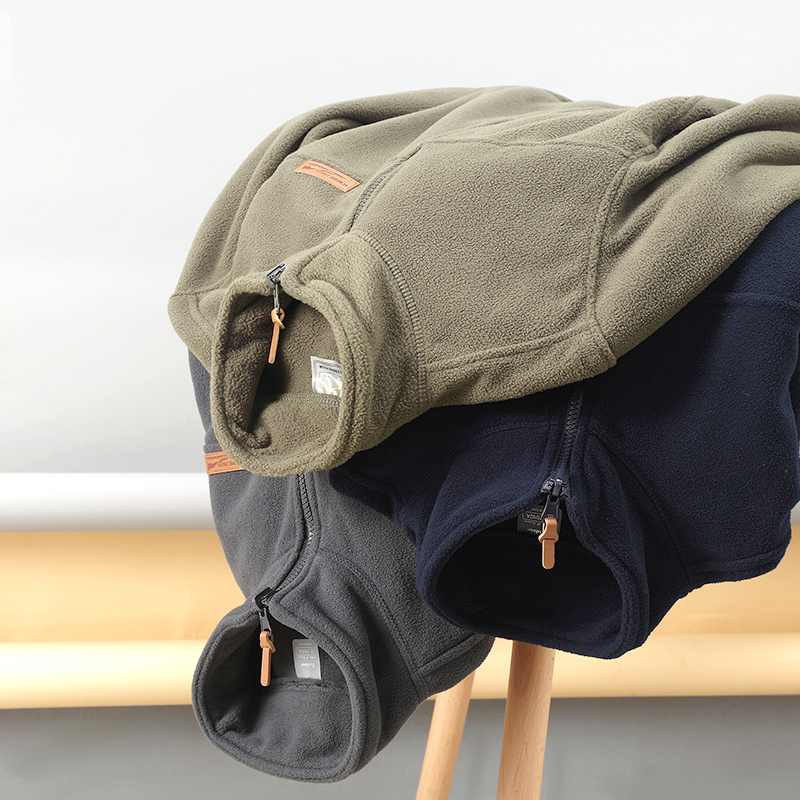 Polar fleece jacket men's fleece jacket thickened plus velvet cardigan autumn and winter long-sleeved windproof outdoor jacket liner