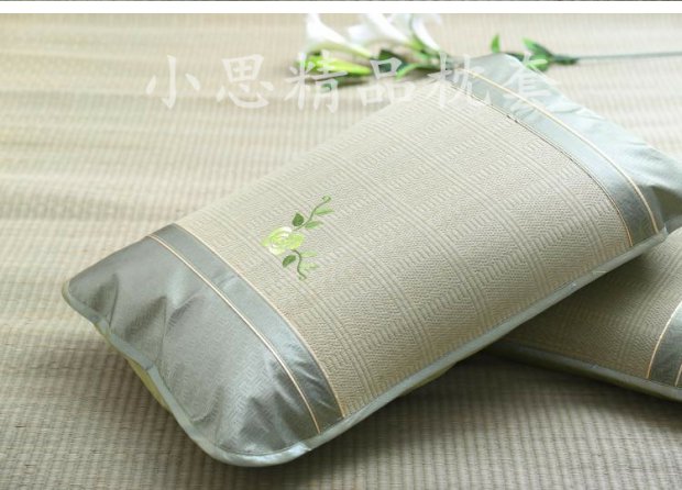 Vỏ thêu tự nhiên Hedgekey Gối Case Case Gối Gối Mat Đơn Gối Case Blue Grass Gối Case - Gối trường hợp gối tựa đầu ô tô cao su non