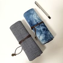  Chinese style retro roller shutter pen bag Fountain pen curtain fabric roller pen bag Large capacity student portable stationery bag
