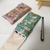  Chinese style brocade three-pack pen cover protective cover Double pen bag Single pen protection flannel inside