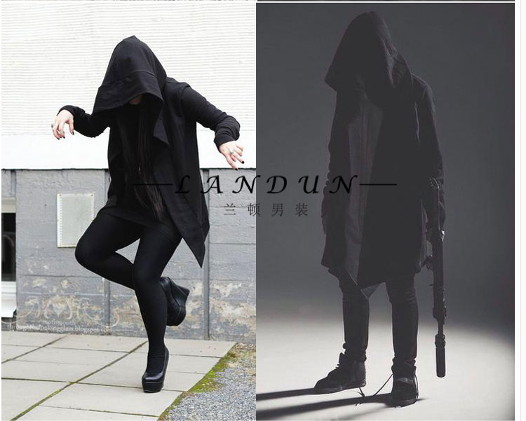 Vài áo khoác mùa xuân và mùa thu hip hop mỏng áo len nam cardigan trong dài assassin tín ngưỡng áo gió cloak phù thủy hat