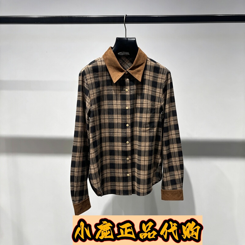 2026 Autumn New Style Retro Casual Contrasting Plaid Lapel Long-Sleeved Top Shirt for Women 1My3010020 2026 Autumn New Style Retro Casual Contrasting Plaid Lapel Long-Sleeved Top Shirt for Women 1My3010020