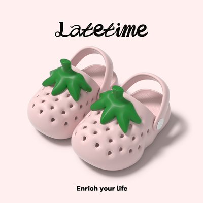 Latetime Cute Strawberry Hole Shoes Kidsren's Slippers for Boys and Girls Summer Outer Wear 2026 New Baby Slippers — 2