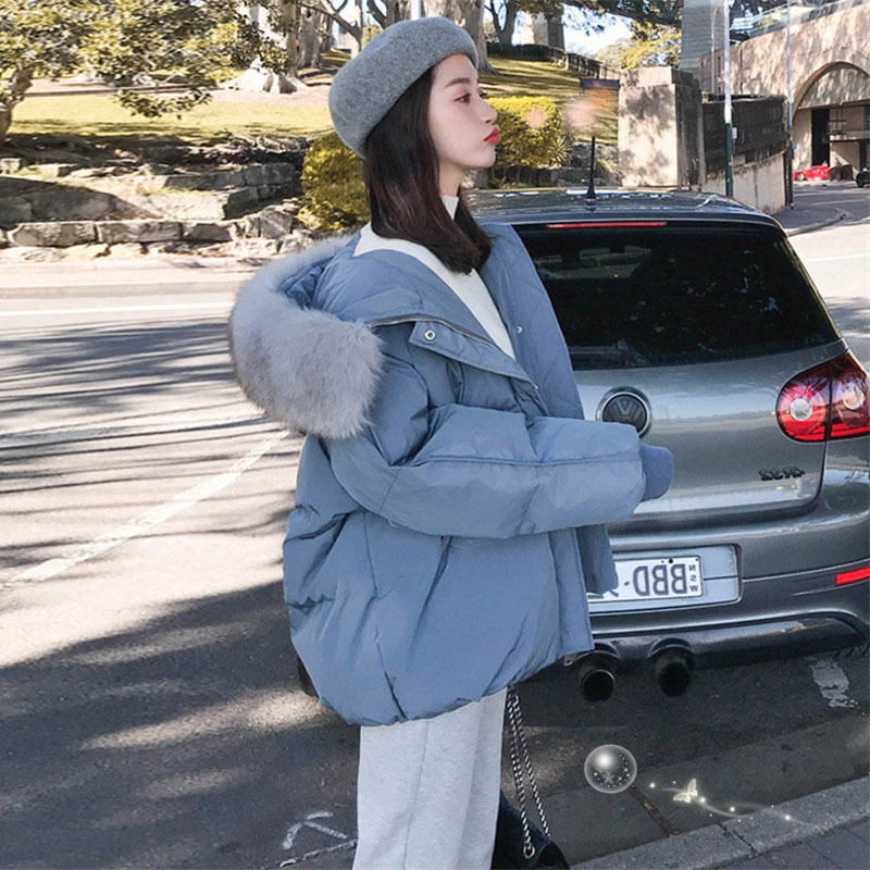 Short down Jacket with Large Fur Collar for Women, 2026 New Popular Style, Winter Outfit for Petite Figures, Thick Parka Cotton Coat