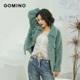 GOMINO Осень и зима новые продукты 衬 Кожаная облицовка с большими гранулами и овечьей сдвигом Австралийский мех -в одном женском коротком мехе