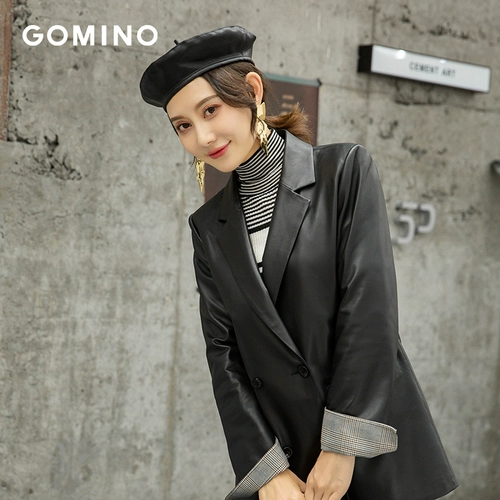 GOMINO Демисезонный импортный плащ, 2019, из натуральной кожи