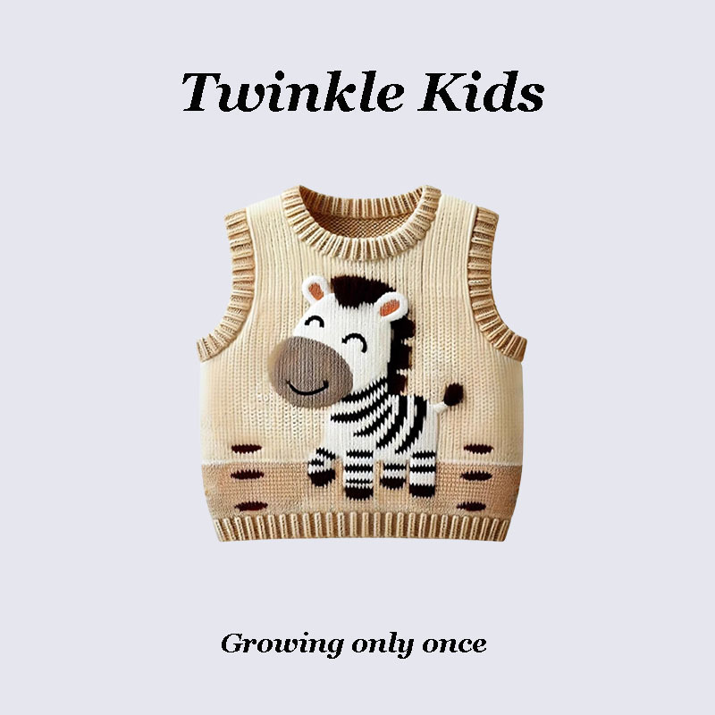 Twinkle Kids~ Children's Sweater Vest for Autumn and Winter, Knitted Vest for Boys and Girls, Thin Outerwear Vest