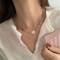 Design sense love stitching necklace female light luxury niche choker summer ins hip hop hot girl sweet and cool accessories neck chain