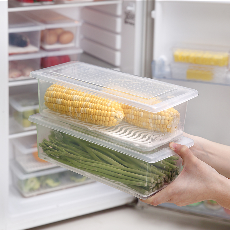 Food Grade Kitchen Fridge with containing box Chopsticks Cartridges Drain plate Eggs Fruit Vegetables Refrigerated Storage Box