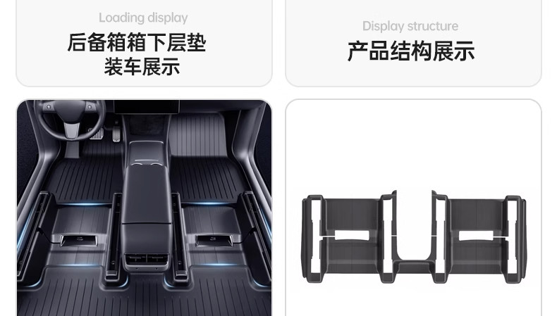 Suitable for the New Version of Tesla Modely/Yl Interior Tpe Floor Mats, a Full Set of Protective Accessories, New Car Floor Mat Modifications