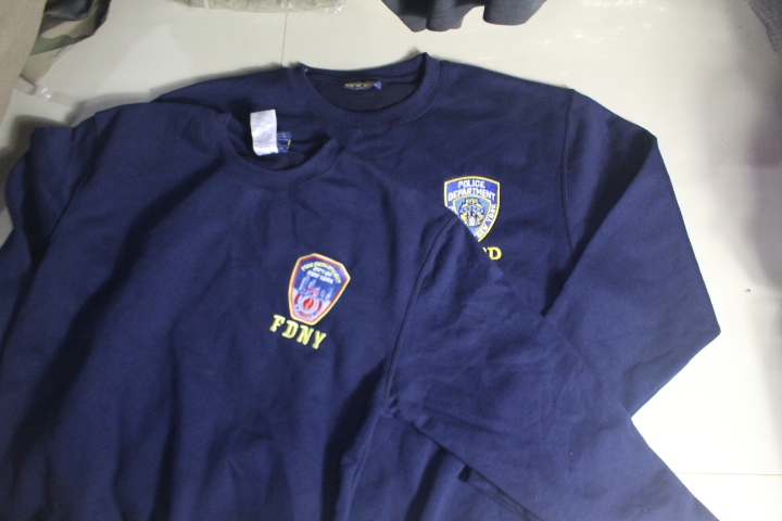 Citi National Fire Department 9.11 commemorates the exquisite embroidery crew neck pullover fall and winter with velvet sports casual sweatshirt military fans