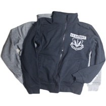 Japanese single US Air Force U S AIR FORCE cotton terry print casual sweatshirt stand collar open chest zipper shirt