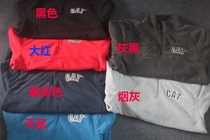 American workwear excavator embroidered half-zip stand collar fleece spring and autumn mens casual sweatshirt top 6 colors available