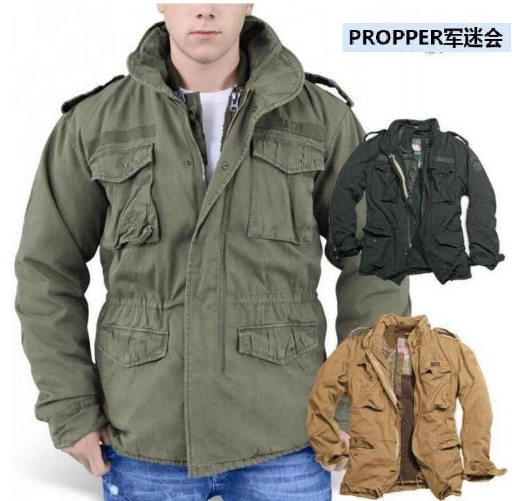 Military Brigade German retro autumn and winter wash pure cotton M65 wind clothes jacket without intrinsic cotton coat large yards