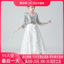 Childrens Gown Princess Dresses Dresses Wedding Girl Wedding Girl Gown Girl Gown Dress High-end Foreign Air Autumn Winter Walking Show Host