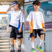 Street dance hip-hop suit boys 2020 Summer Girls trend clothing childrens model catwalk show costume tide cool