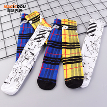 Childrens Spring and Autumn Street Dance Socks Children Hip Hop Tide Summer Stockings Men and Women Jazz Color Patchwork Baby Mid-line Socks