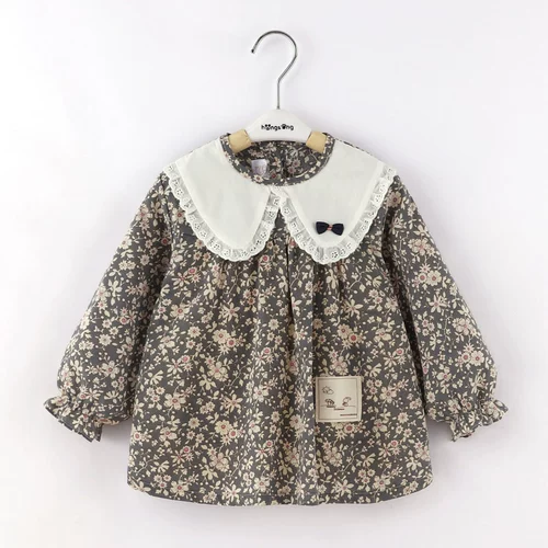 Детский нагрудник, тонкое детское термобелье, водонепроницаемый лонгслив для еды для девочек, наряд маленькой принцессы, фартук, осенний, сзади на завязках