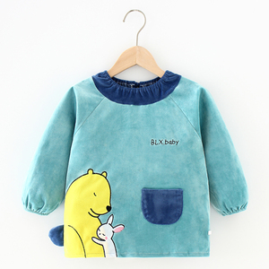 宝宝罩衣防水防脏儿童长袖反穿衣