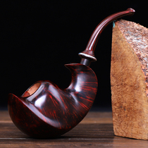Heather wood military insert sandblasted water ripple handmade ingot pipe mens old-fashioned solid wood smoke bag pot smoke pot