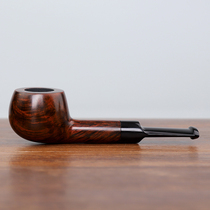 Heather wood pipe mens portable small solid wood old-fashioned small pipe mini tobacco bag pot shredded tobacco special