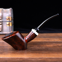 Heather wood mens hammer pipe old-fashioned solid wood smoke pot dry pipe tobacco bag pot tobacco special accessories