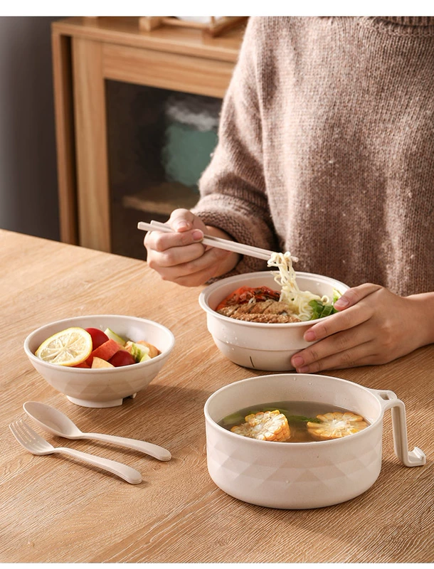 Bát mì ăn liền có nắp có thể ráo nước về nhà dễ dàng vệ sinh ký túc xá sinh viên độc thân dễ thương. - Hộp cơm điện sưởi ấm