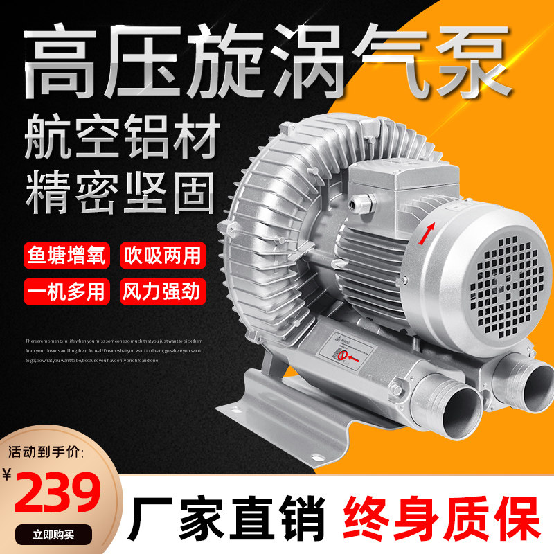 High pressure vortex fan Vortex air pump Powerful high power 220V industrial dust removal hair dryer blower 380v
