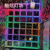 LED mirror 3d tempered abyss background wall bar ktv stage full color neon multi-layer induction intelligent thousand-layer mirror