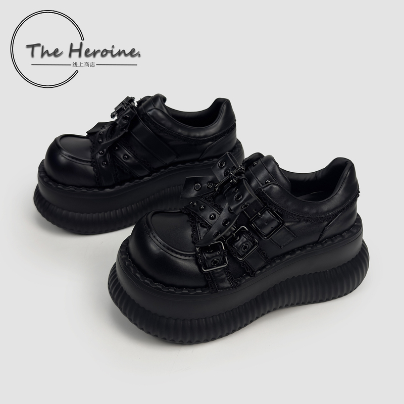 The Heroine Original Dark Gothic Punk Style Dwarf-Style Height-Increasing Platform Shoes for Women Lolita Platform Shoes