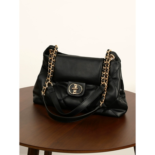 老山羊高级感菱格链条包包女2024新款小众通勤托特包单肩斜挎大包