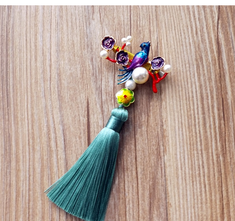 Phụ kiện sườn xám tua rua phụ nữ khăn quàng cổ khóa tua rua Quần áo Trung Quốc với sườn xám áp lực hoa cài áo