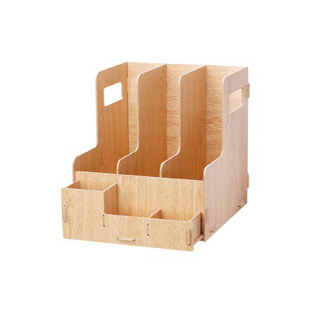 Right-hand File Box Information Clip Desktop Containing Box Office Students Book Stand Wooden File Basket With Pen Holder Combined