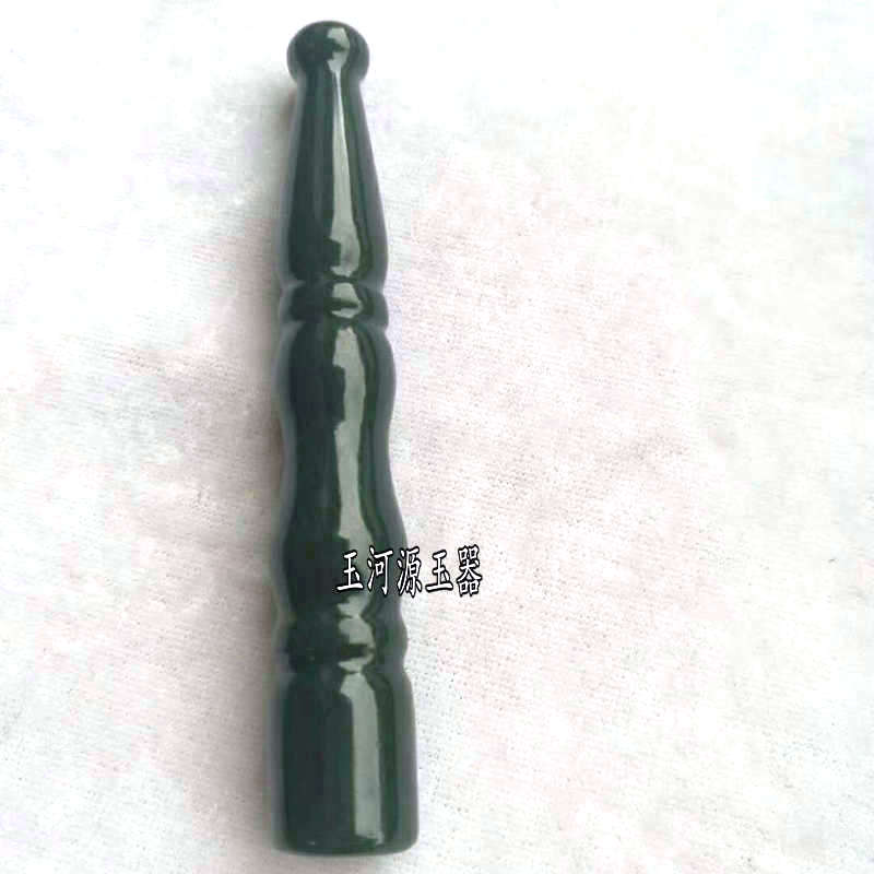 Natural and field jade cigarette holder male and female, tobacco-style old cigarette holder natural Qingyu cigarette holder filter tip with certificate