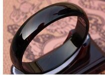 Physical photo natural Brazilian black agate flat bracelet crystal jade bracelet women's jewelry bracelet